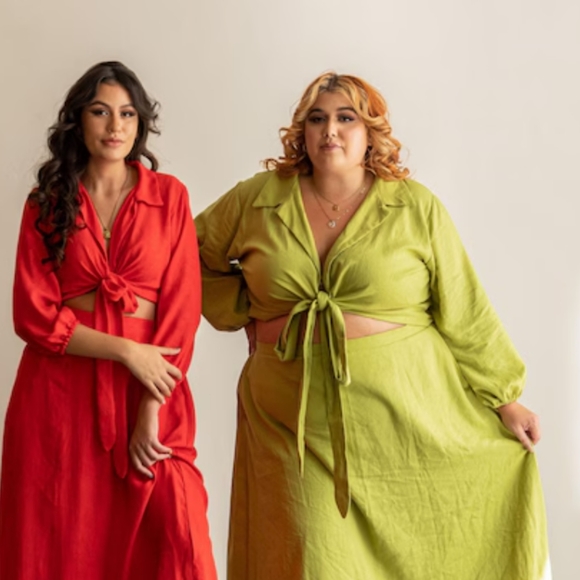 Handmade Saturday Set Plaid Tie-Front Top Merchant And Mills Fabric - Picture 4 of 4